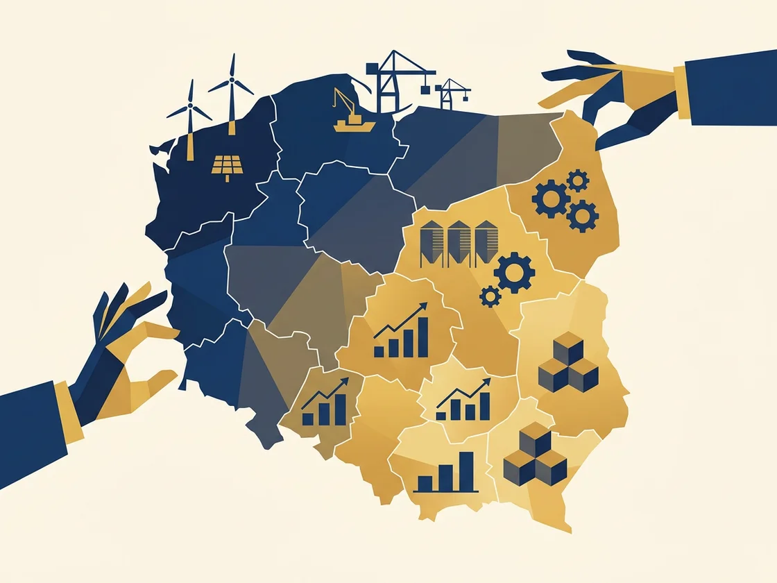 Mapa luki placowej kobiet i mezczyzn w 16 wojewodztwach